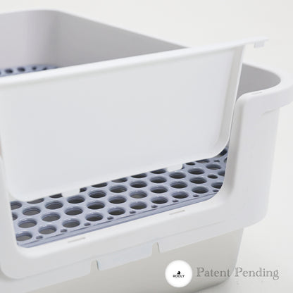 ROOLY Stainless Rabbit Litter Box - Short Side Entrance (Low Height)